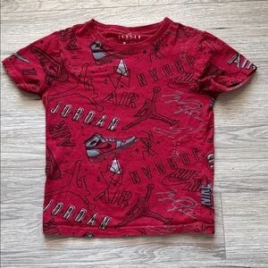 Jordan Kids Red and Black Graphic Tee Size Small